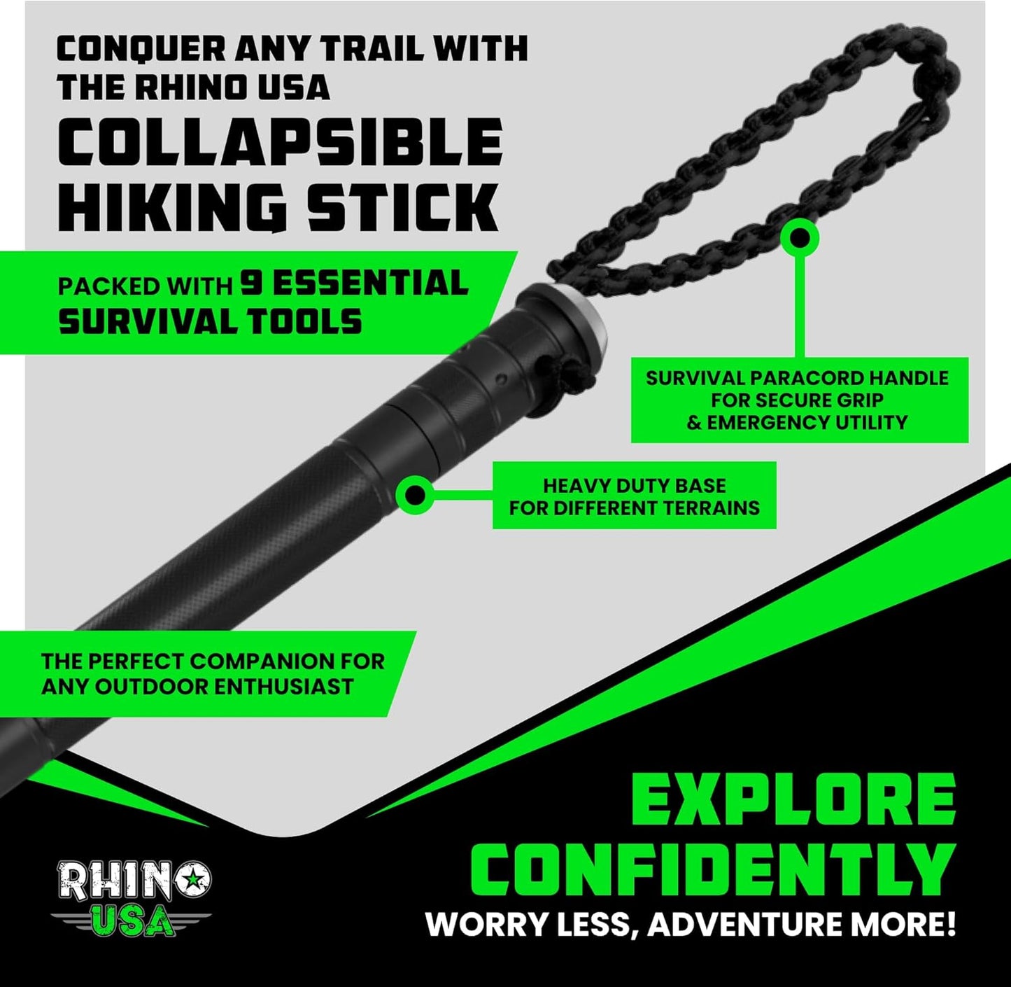 Furix™ Rhino Tactical Hiking Stick