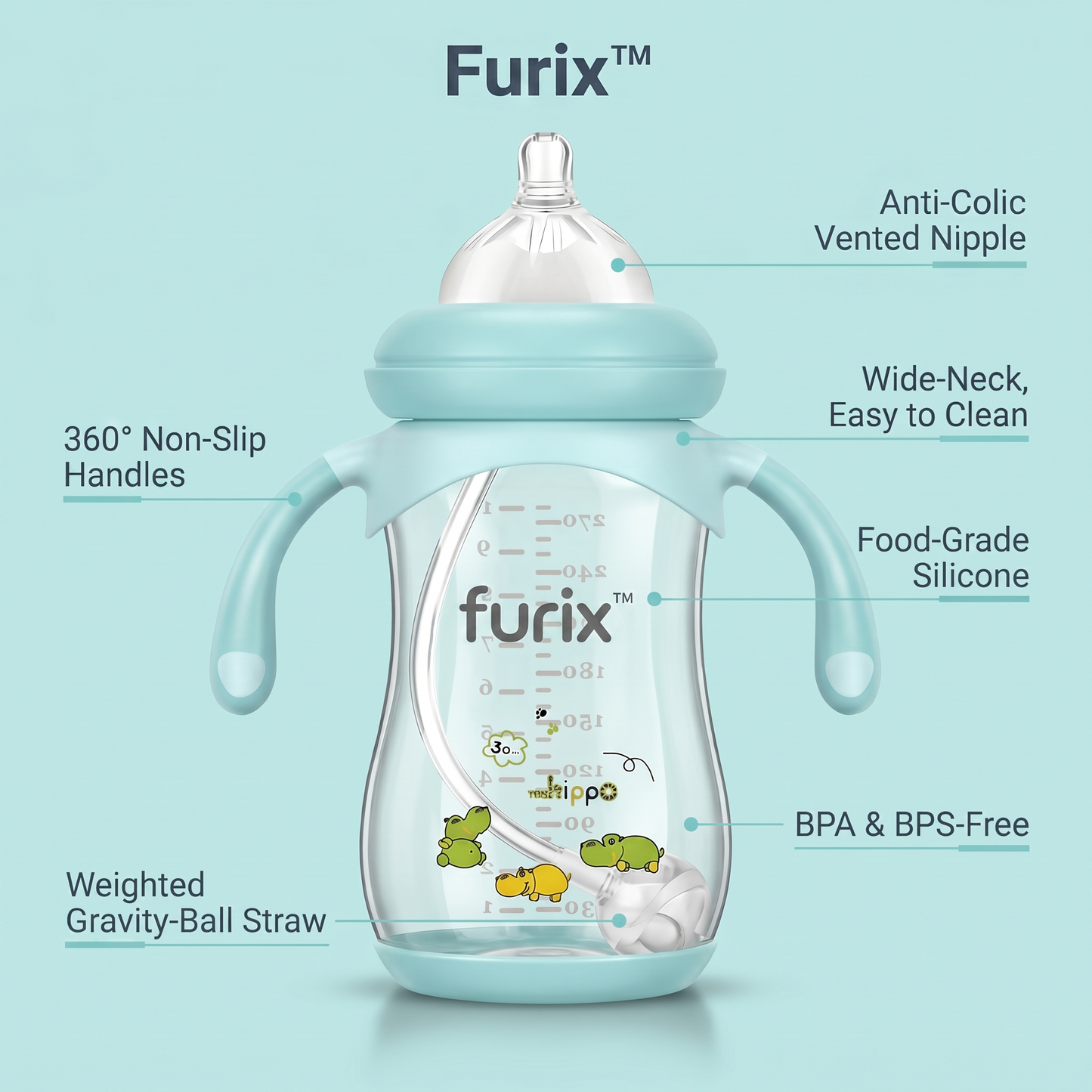 Furix™ Weighted Straw Toddler Bottle