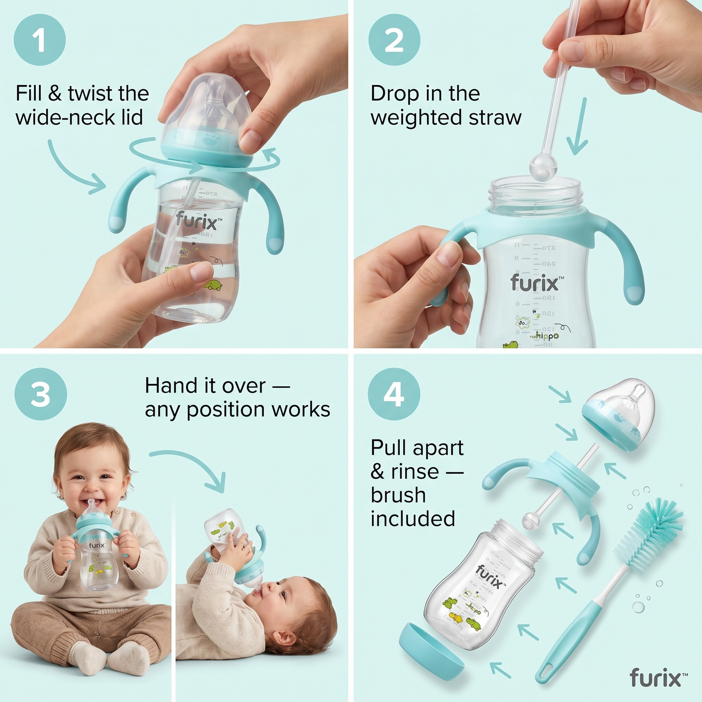 Furix™ Weighted Straw Toddler Bottle