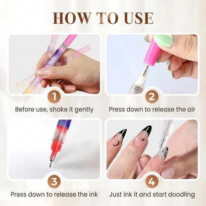 12 Colors Nail Art Pens Set